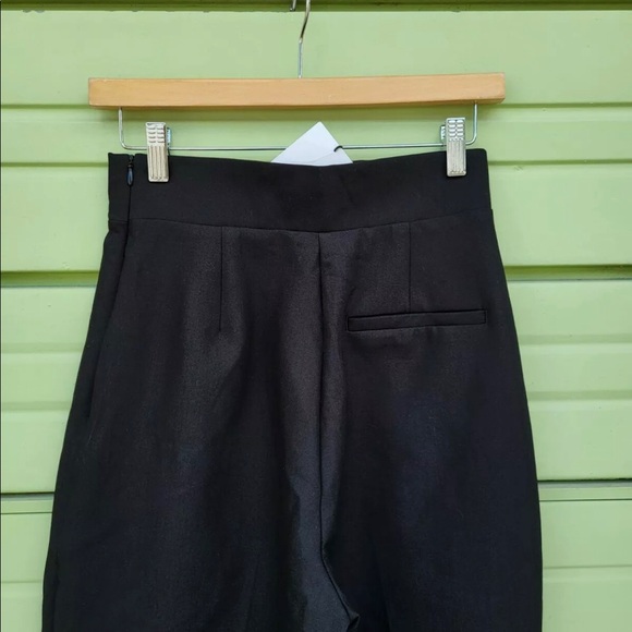 New ZARA Woman BLACK Tapered PANTS WAIST 27'' ZIP Size S 1478 026 800 - Picture 4 of 4